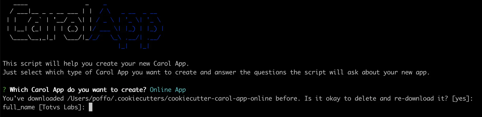 Carol App Online Step 1