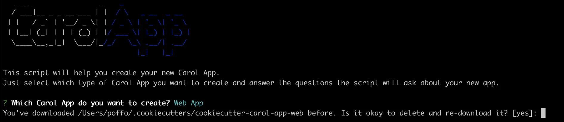 Carol App Web Step 1
