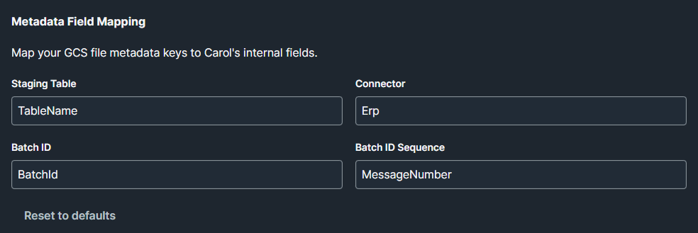 Configuração de metadados