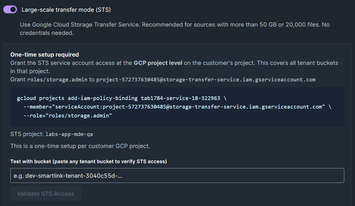 Comando de acesso ao projeto GCP
