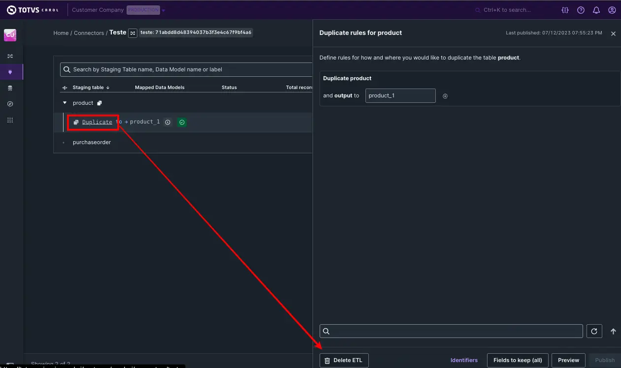 Delete ETL