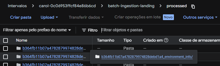 Estrutura de pastas processamento de arquivos