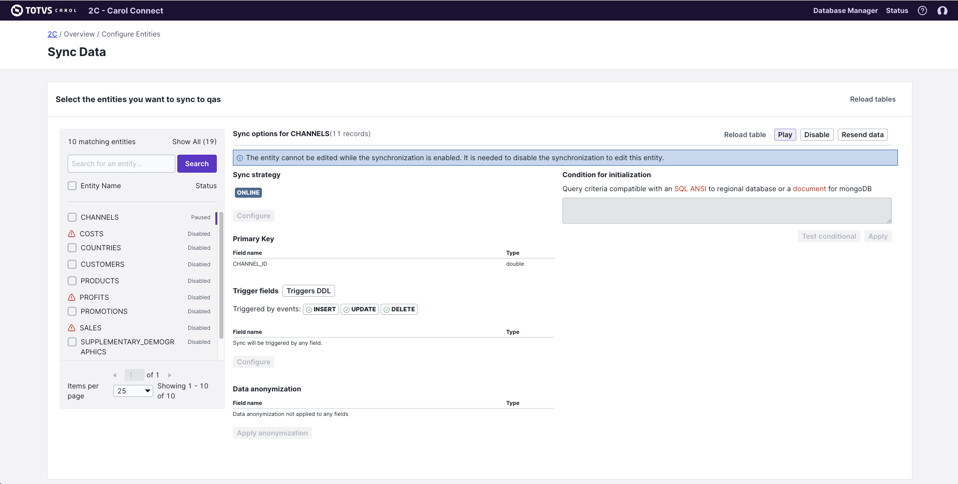 Exemplo de Play da Entidade