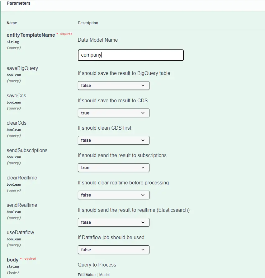 ProcessQuery Parameters