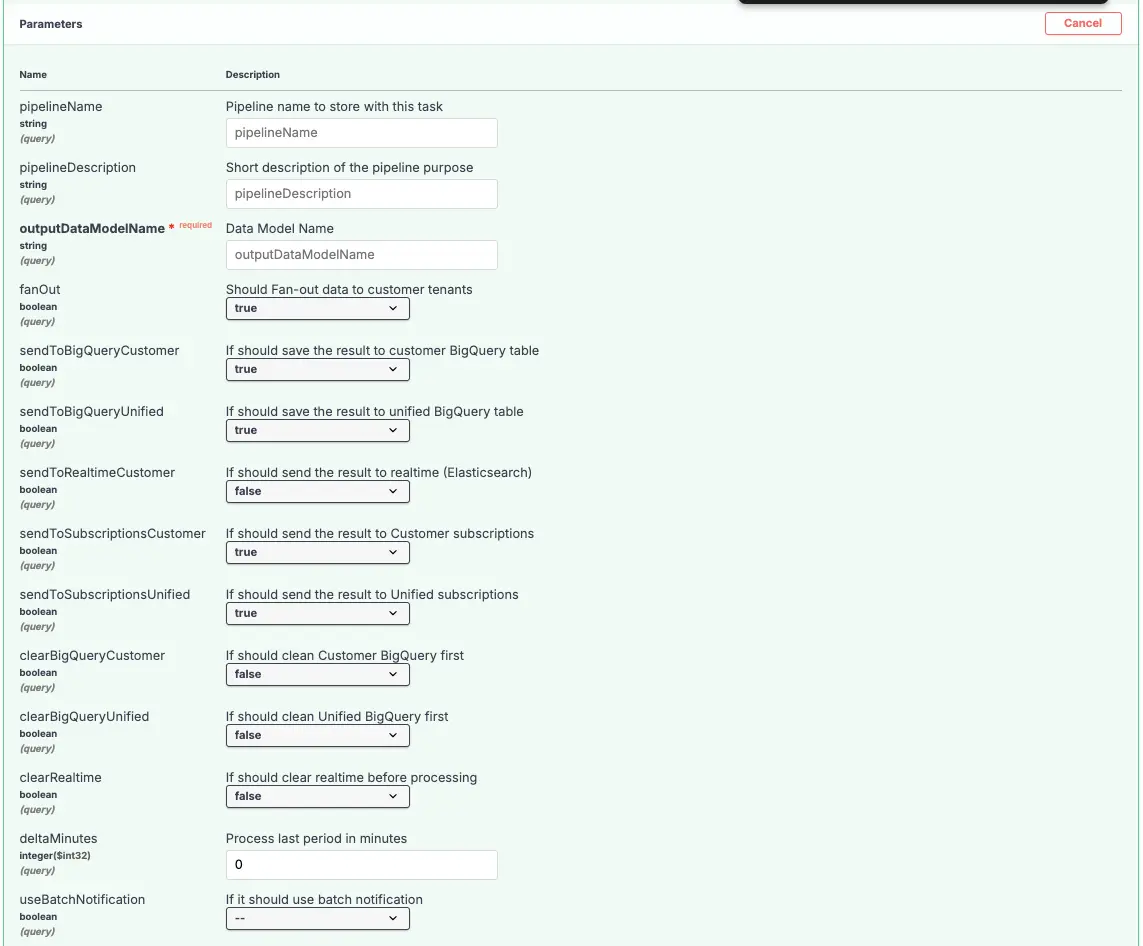 ProcessQuery Parameters 1