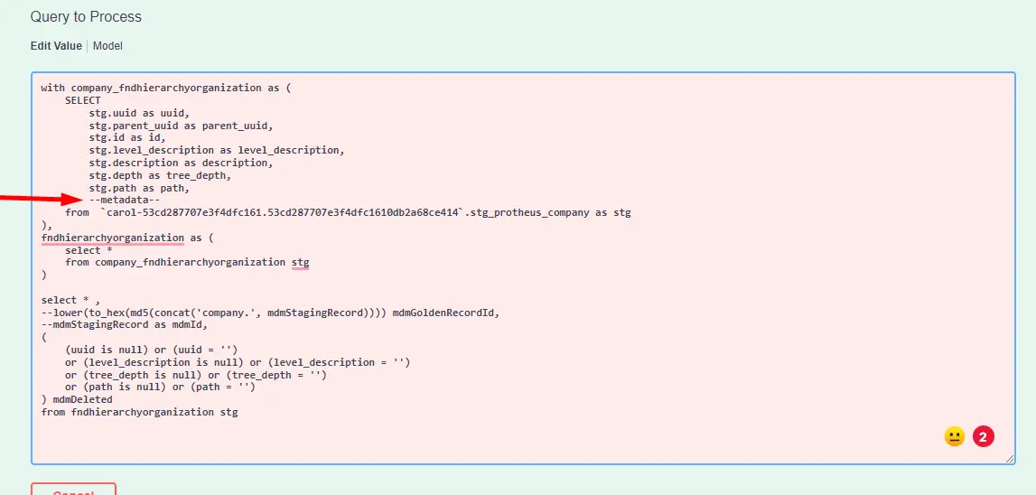 SQL Processing Metadata