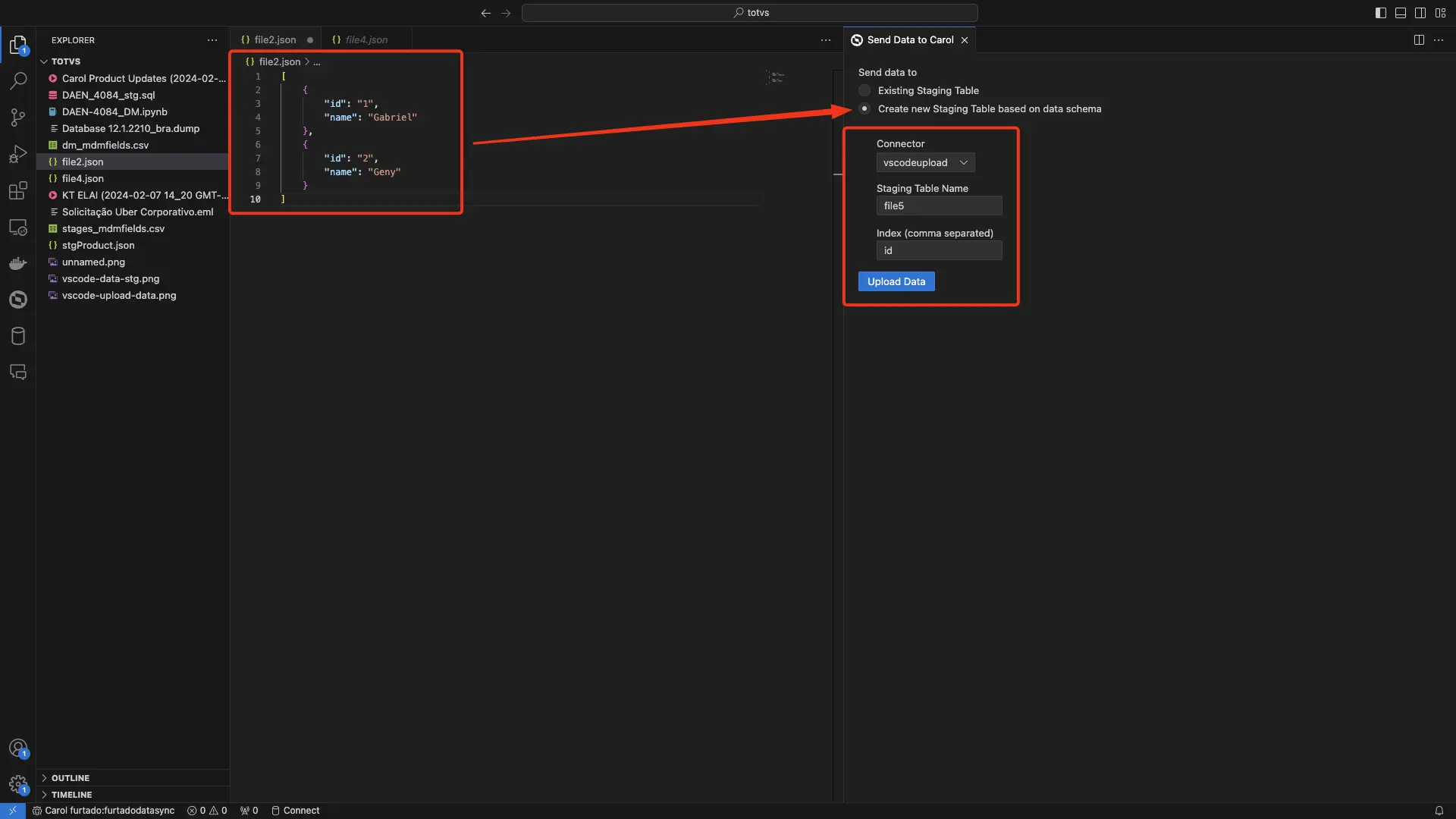 VSCode Data Schema