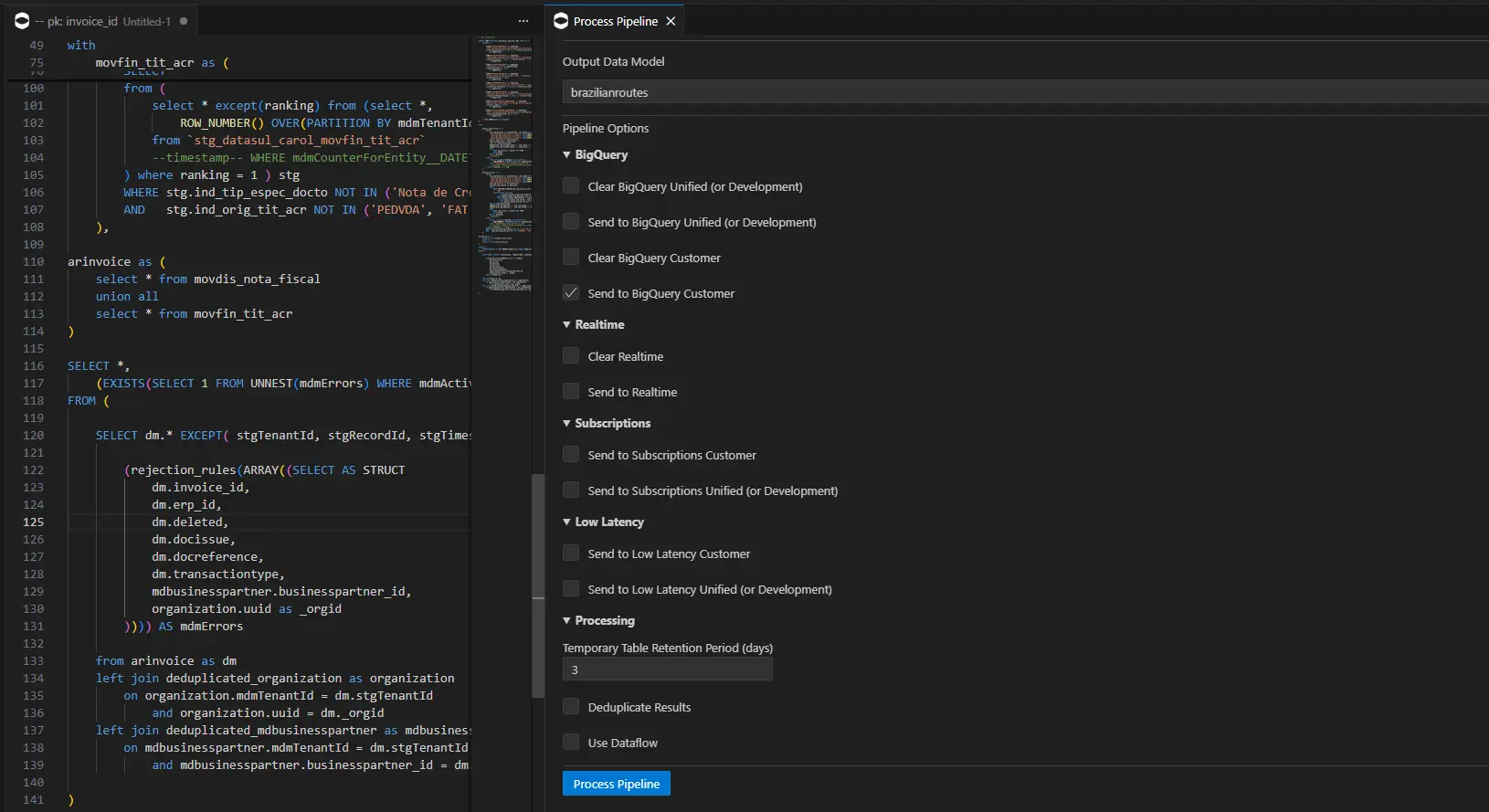 VSCode Show BigQuery